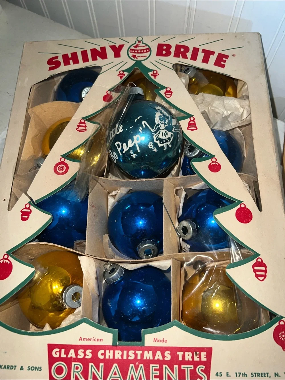 Shiny Brite Mercury Glass Ornaments Bo Peep nursery